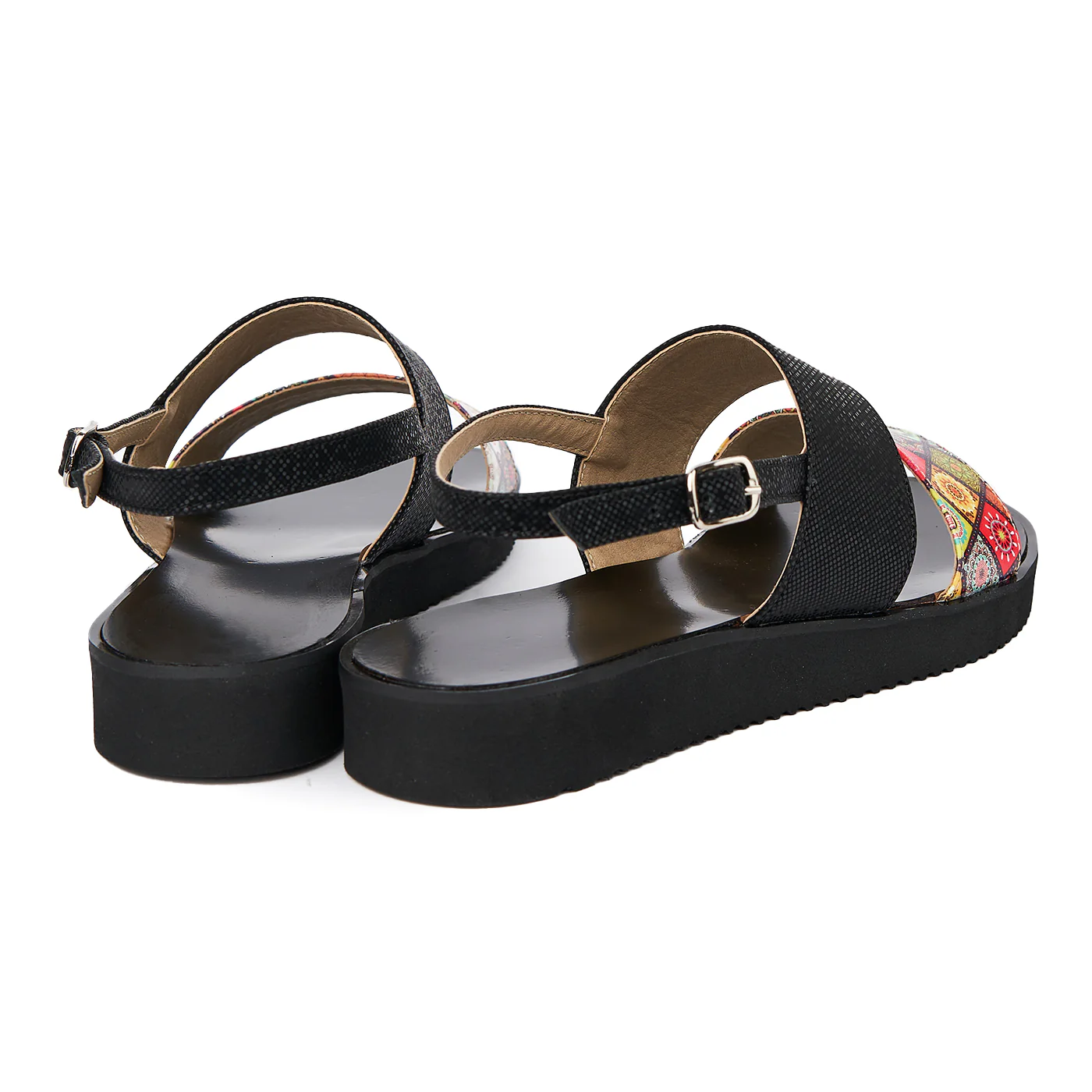 Sandale dama din piele naturala neagra cu talpa joasa 2424 - Image 4