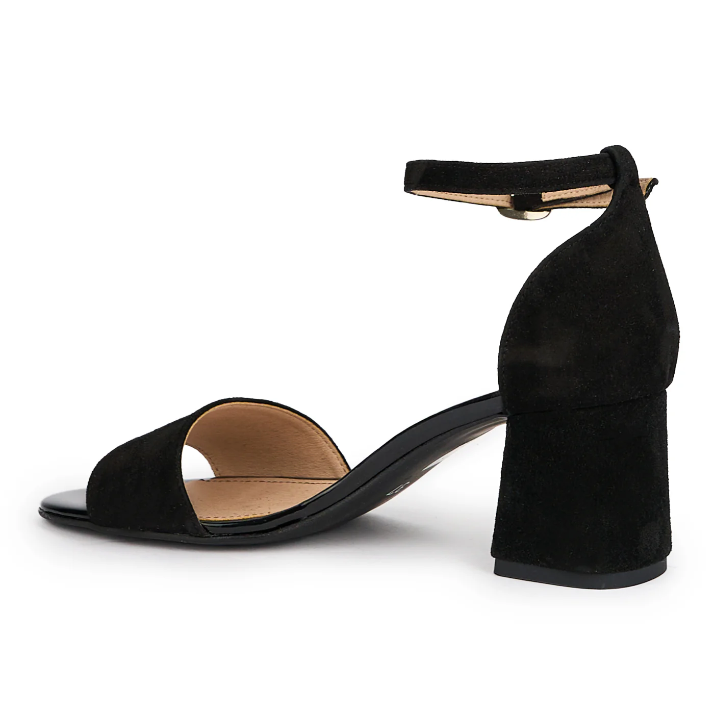 Sandale dama din piele naturala neagra cu toc gros 6 cm 15248 - Image 2