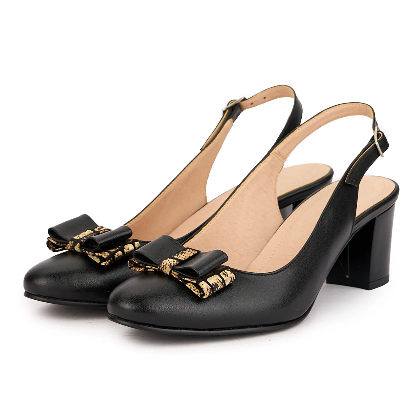 Sandale dama din piele naturala neagra cu toc gros 6 cm 16622 - Image 3