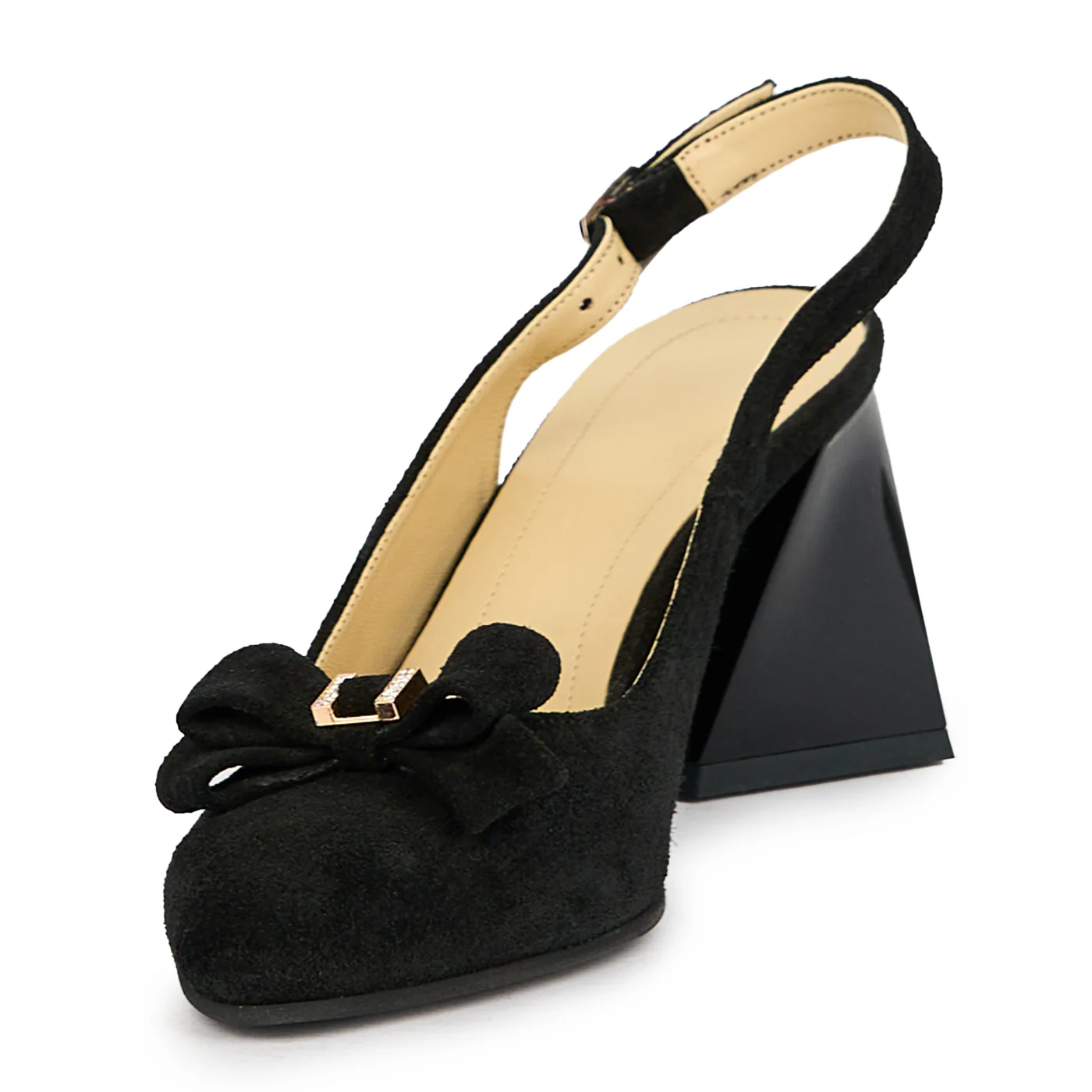Sandale dama din piele naturala neagra cu toc gros 7.5 cm 15089 - Image 3