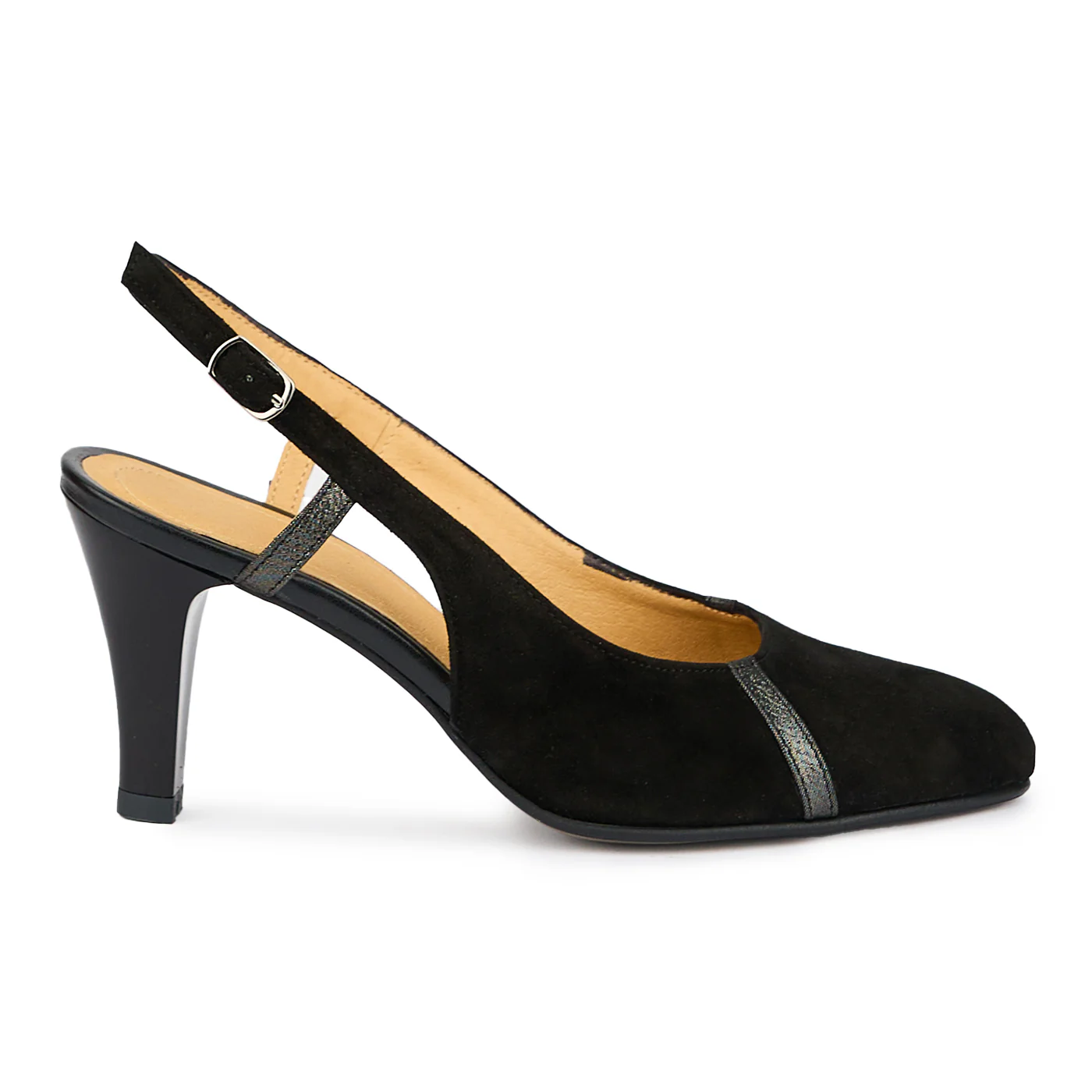 Sandale dama din piele naturala neagra cu toc gros 8 cm 15216