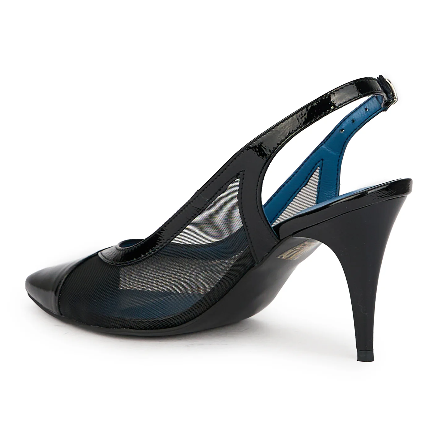 Sandale dama din piele naturala neagra cu toc subtire 8.5 cm 15702 - Image 2