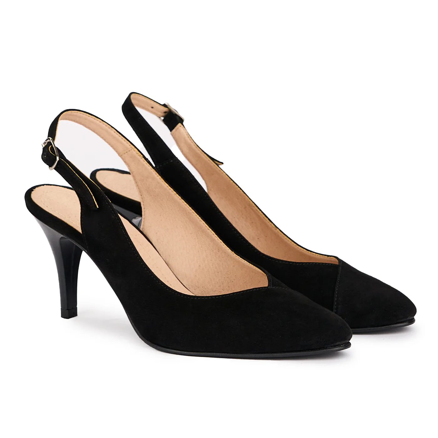 Sandale dama din piele naturala neagra cu toc subtire 8 cm 16906 - Image 4