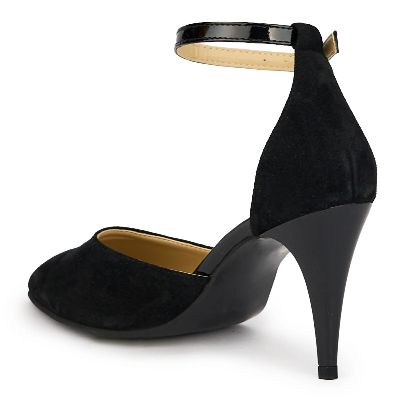 Sandale dama din piele naturala neagra cu toc subtire 9.5 cm 15641 - Image 2