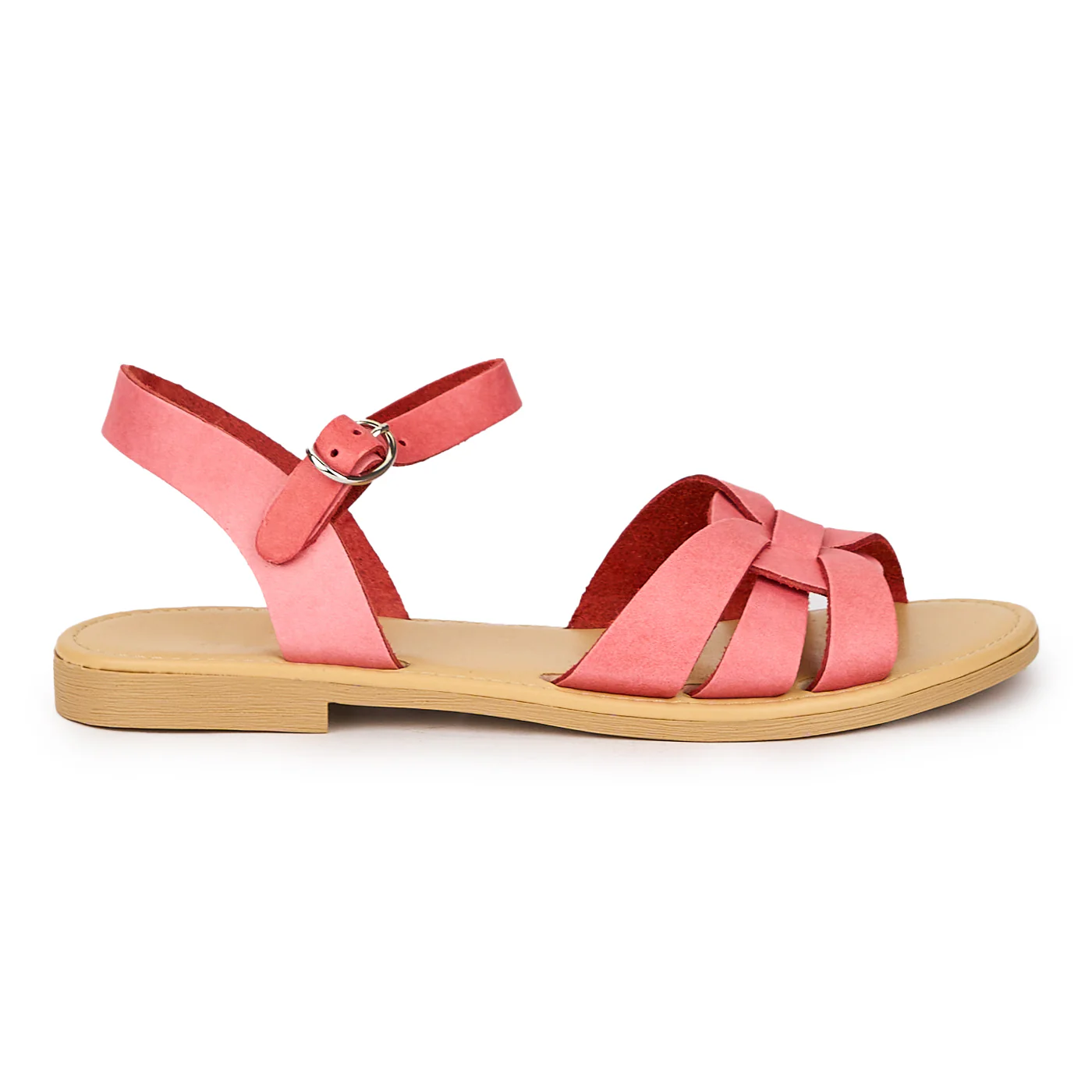 Sandale dama din piele naturala rosie 15390