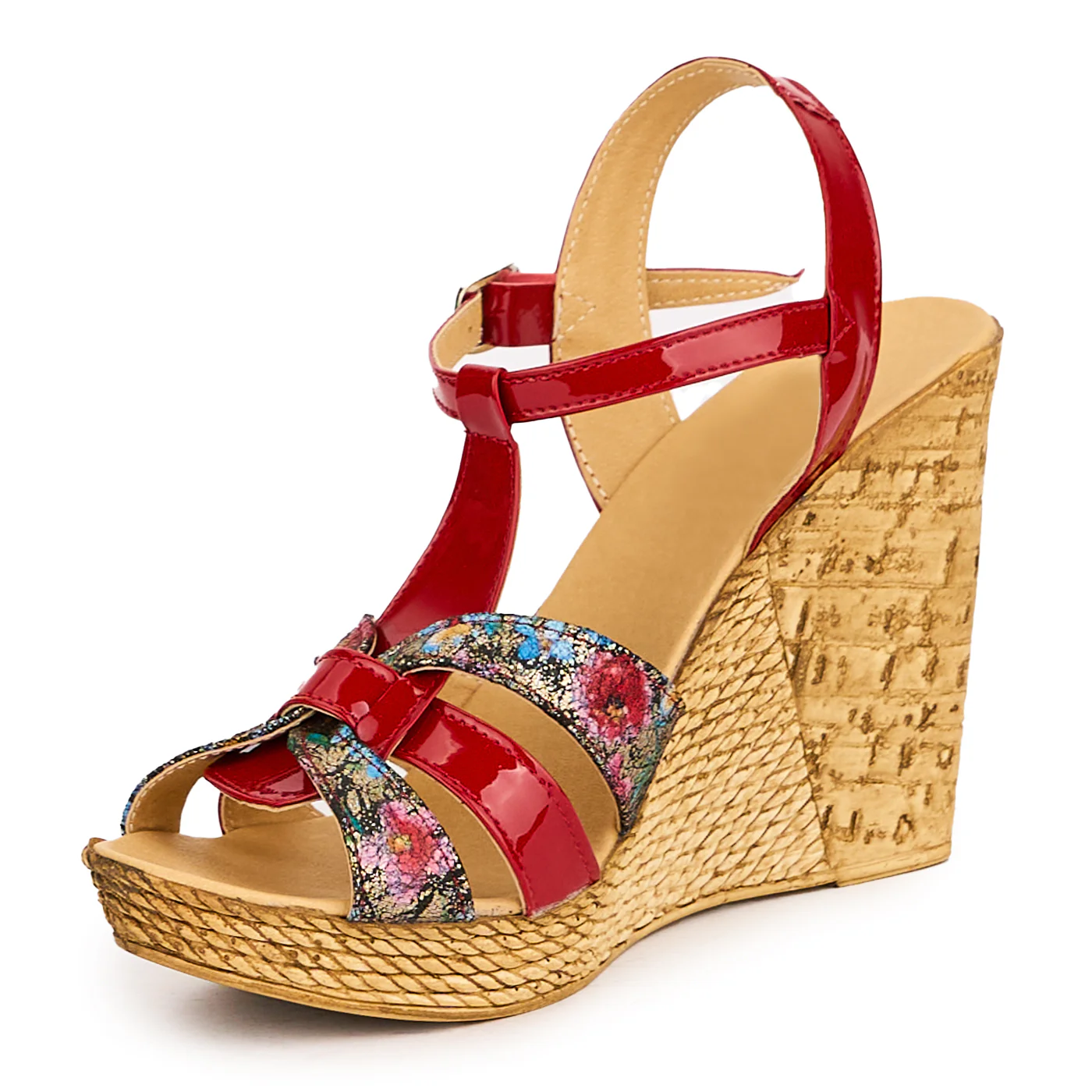 Sandale dama din piele naturala rosie 16538 - Image 3