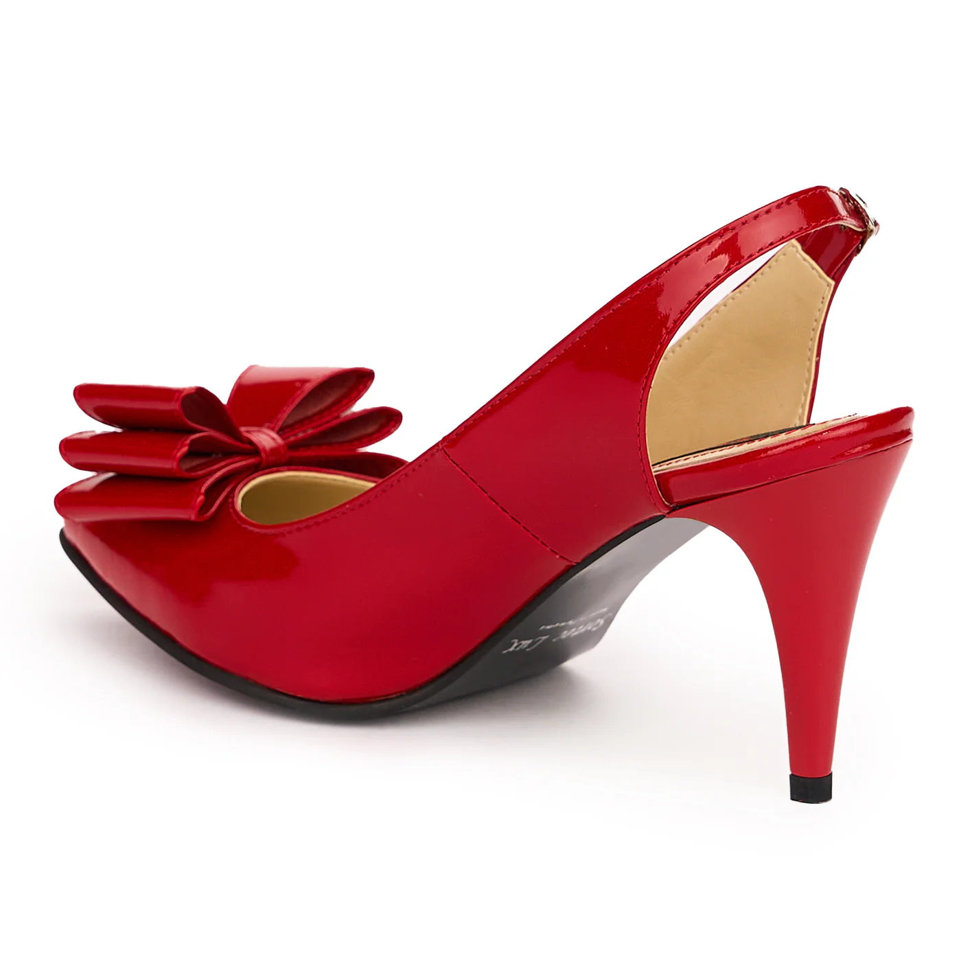 Sandale dama din piele naturala rosie cu toc subtire 9 cm 13781 - Image 2