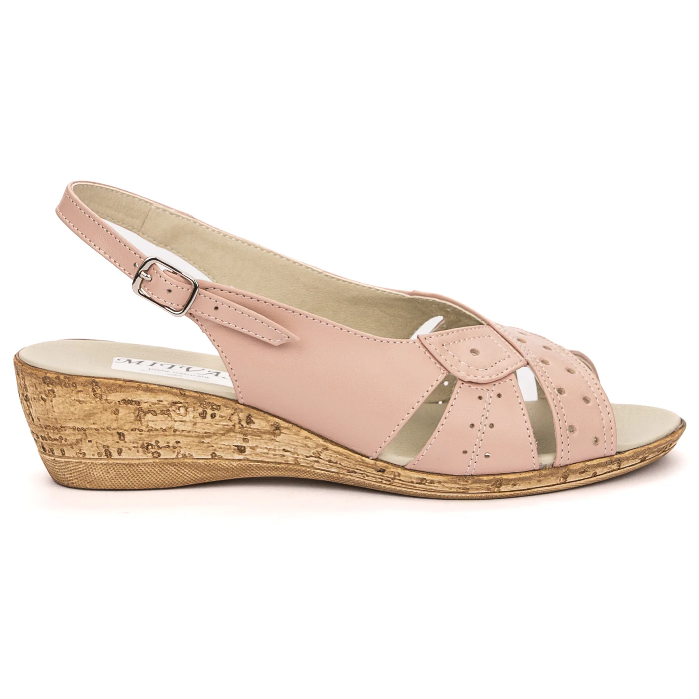 Sandale dama din piele naturala roz 13540