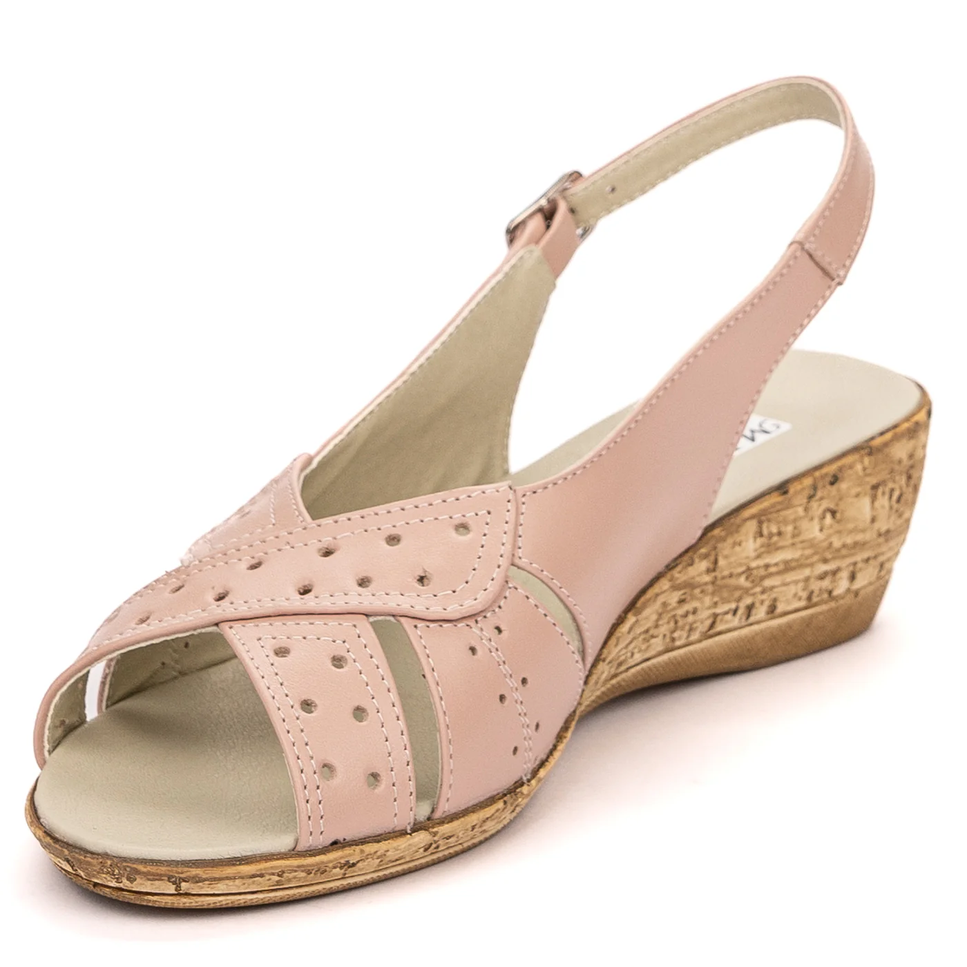 Sandale dama din piele naturala roz 13540 - Image 3