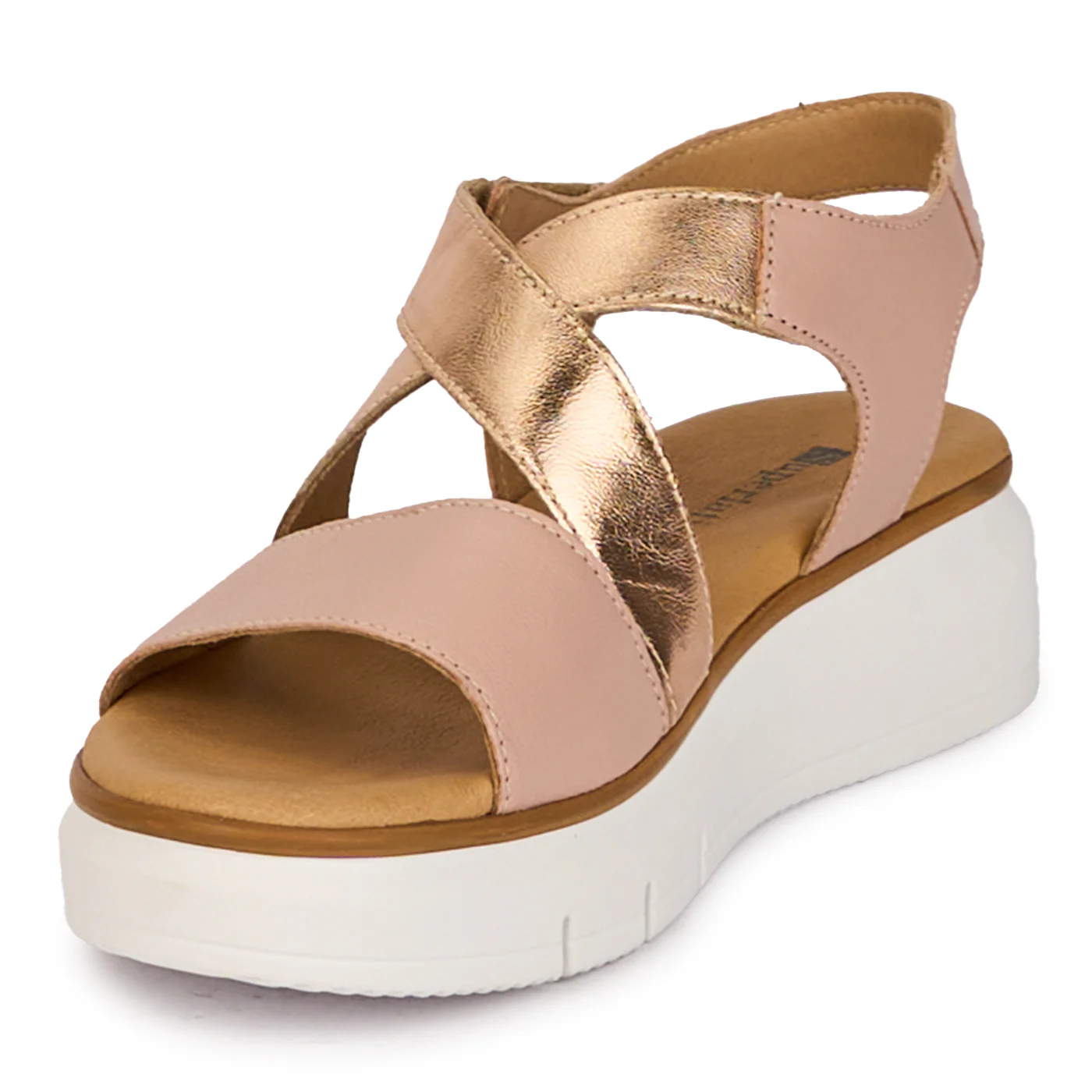 Sandale dama din piele naturala roz cu platforma 18251 - Image 3