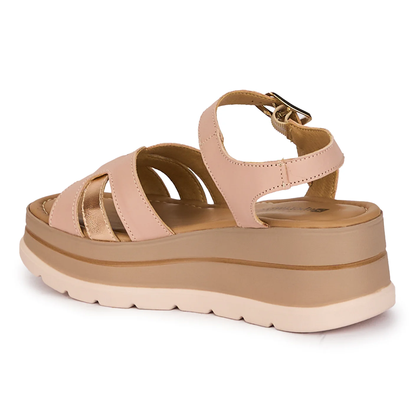 Sandale dama din piele naturala roz cu platforma 6 cm 18260 - Image 2