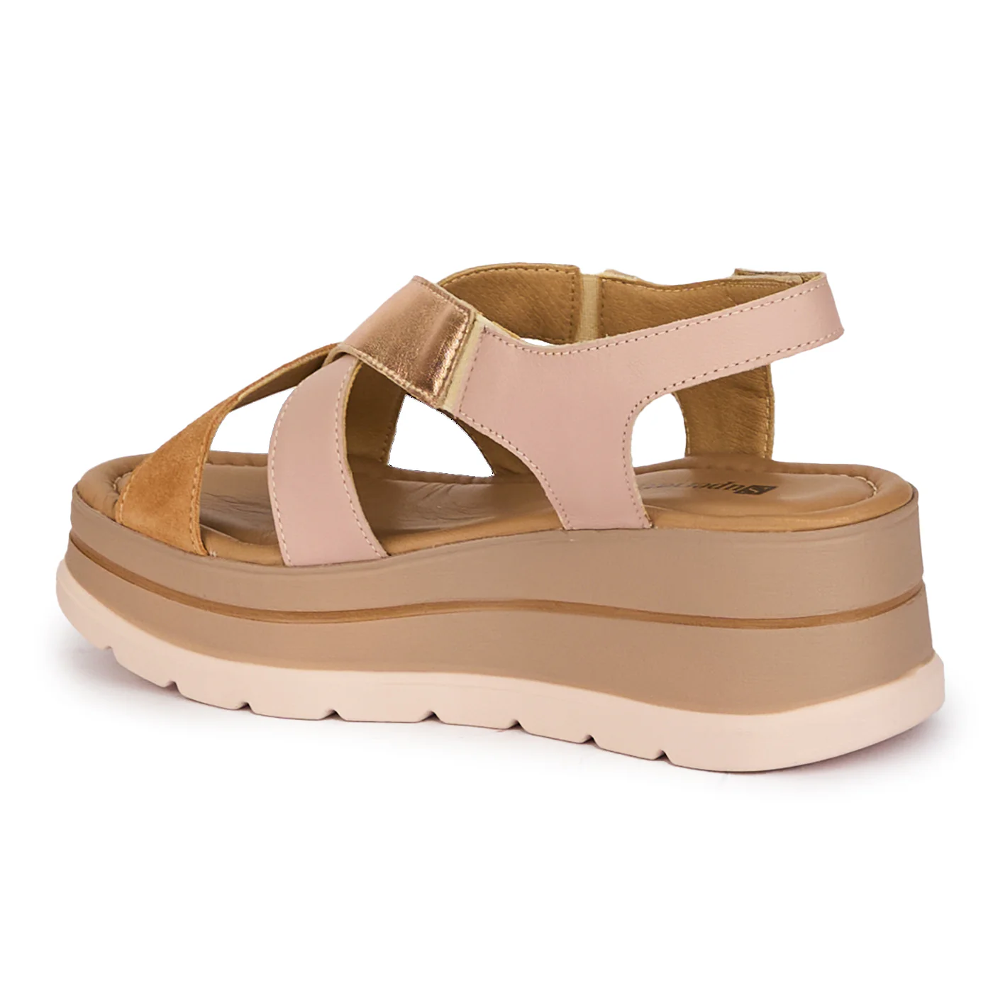 Sandale dama din piele naturala roz cu platforma 6 cm 18268 - Image 2