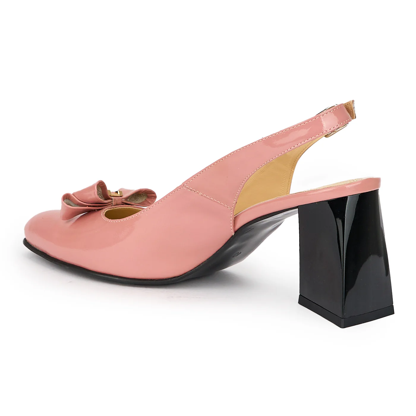 Sandale dama din piele naturala roz cu toc gros 8 cm 15330 - Image 2