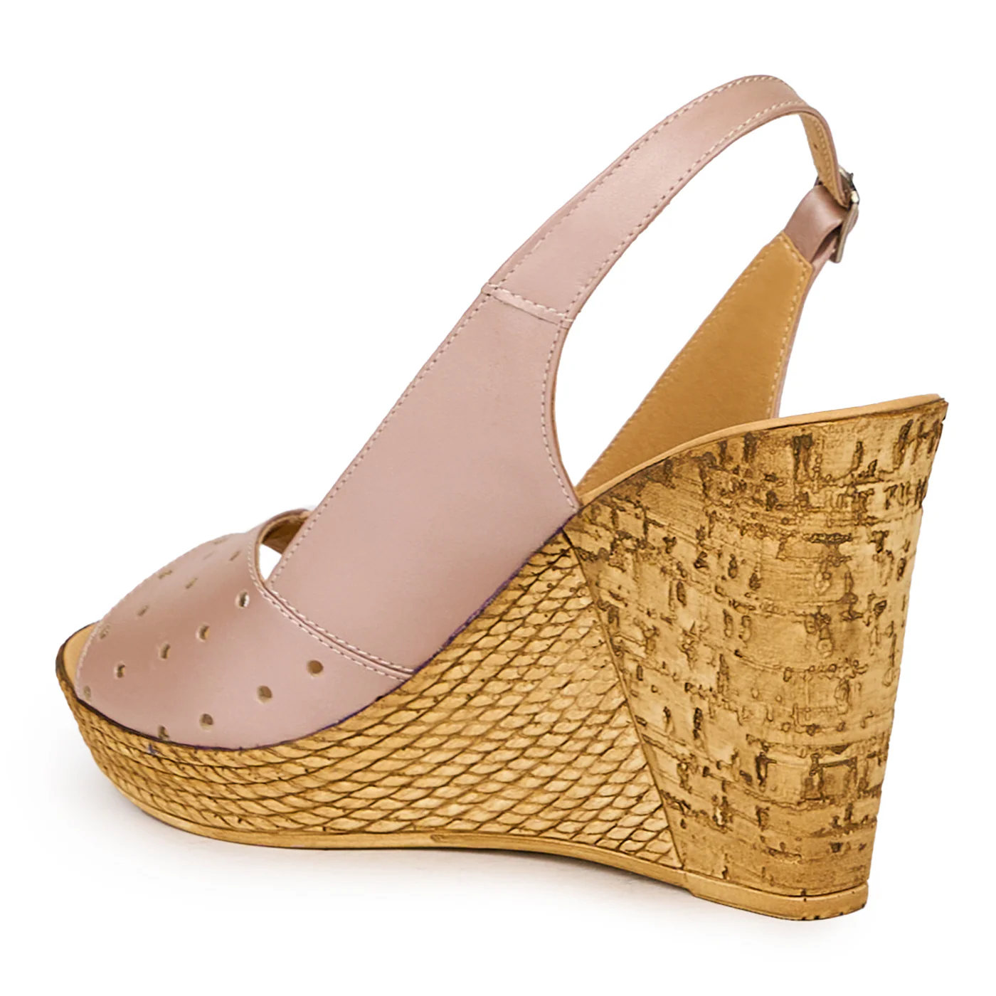 Sandale dama din piele naturala roz-lila sidefat 16534 - Image 2