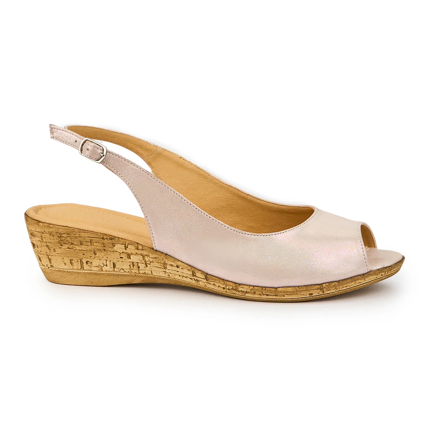 Sandale dama din piele naturala roz - nude 14762