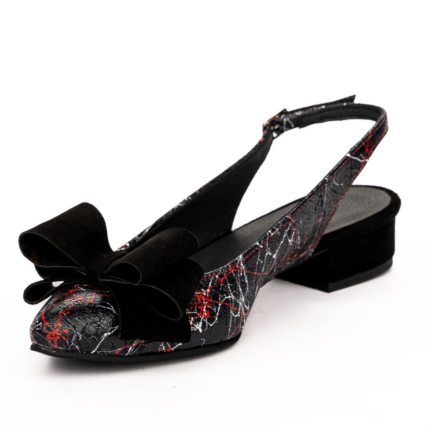 Sandale dama din piele naturala toc 3cm neagra 13242 - Image 3