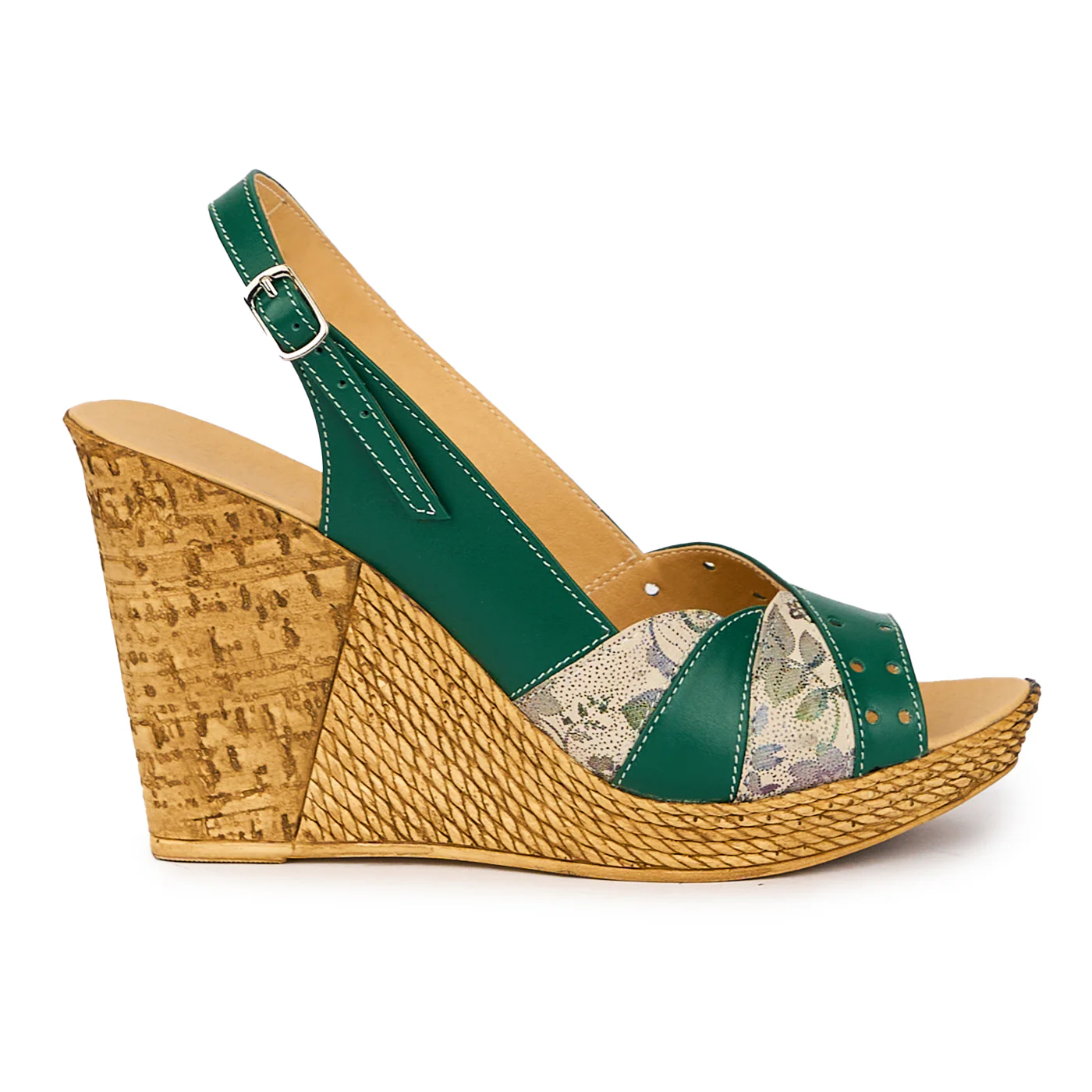 Sandale dama din piele naturala verde 16531