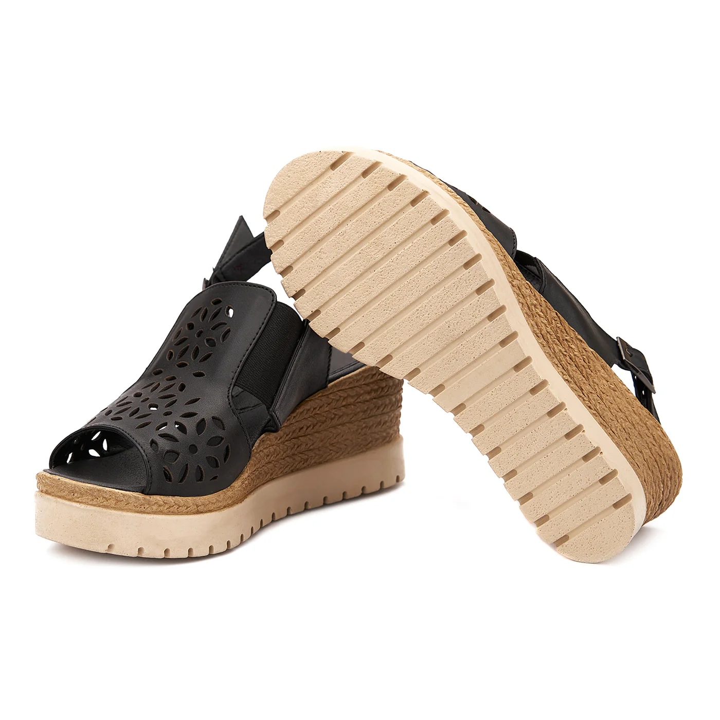 Sandale dama din piele neagra cu platforma 2122 - Image 3