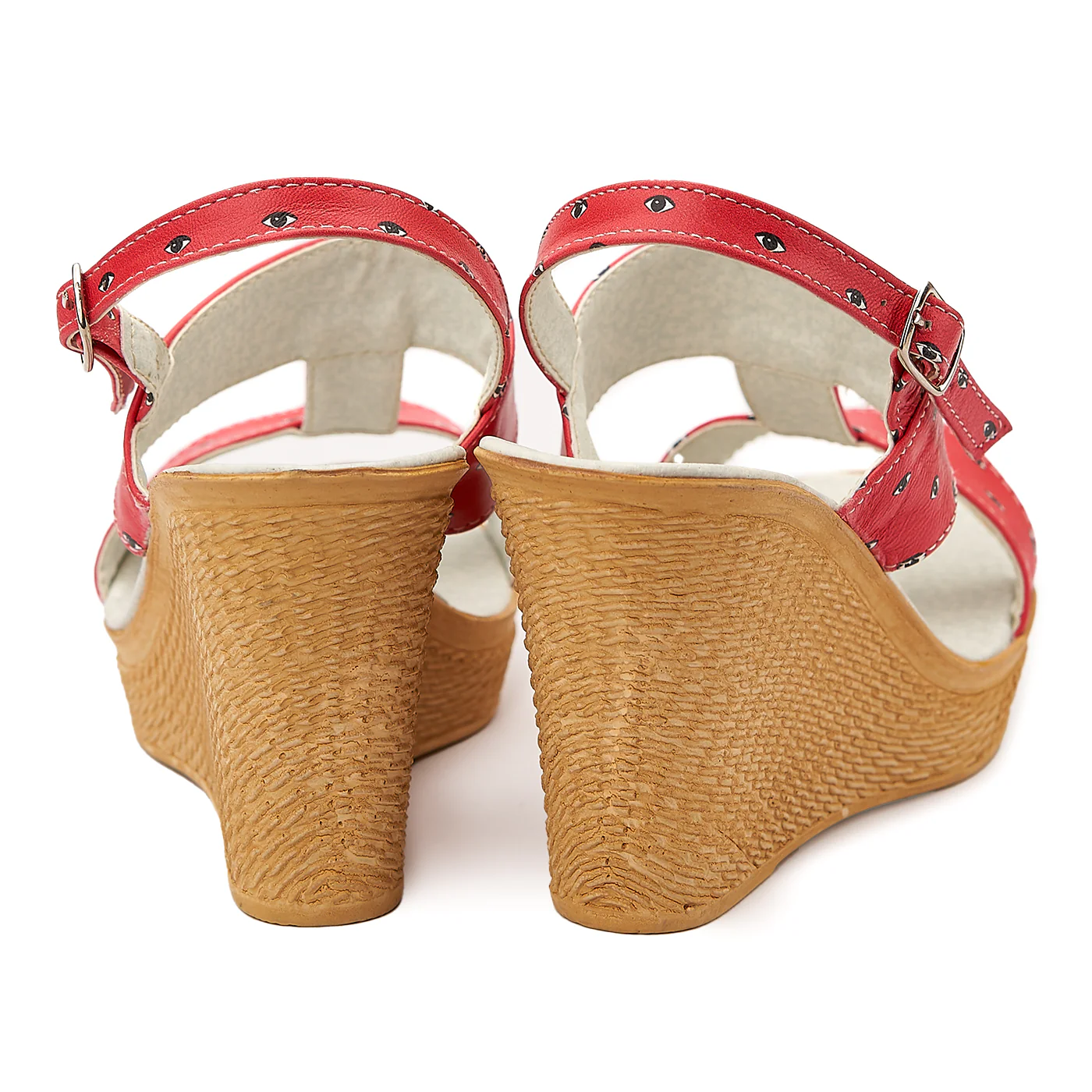 Sandale dama din piele rosie cu platforma 2062 - Image 2
