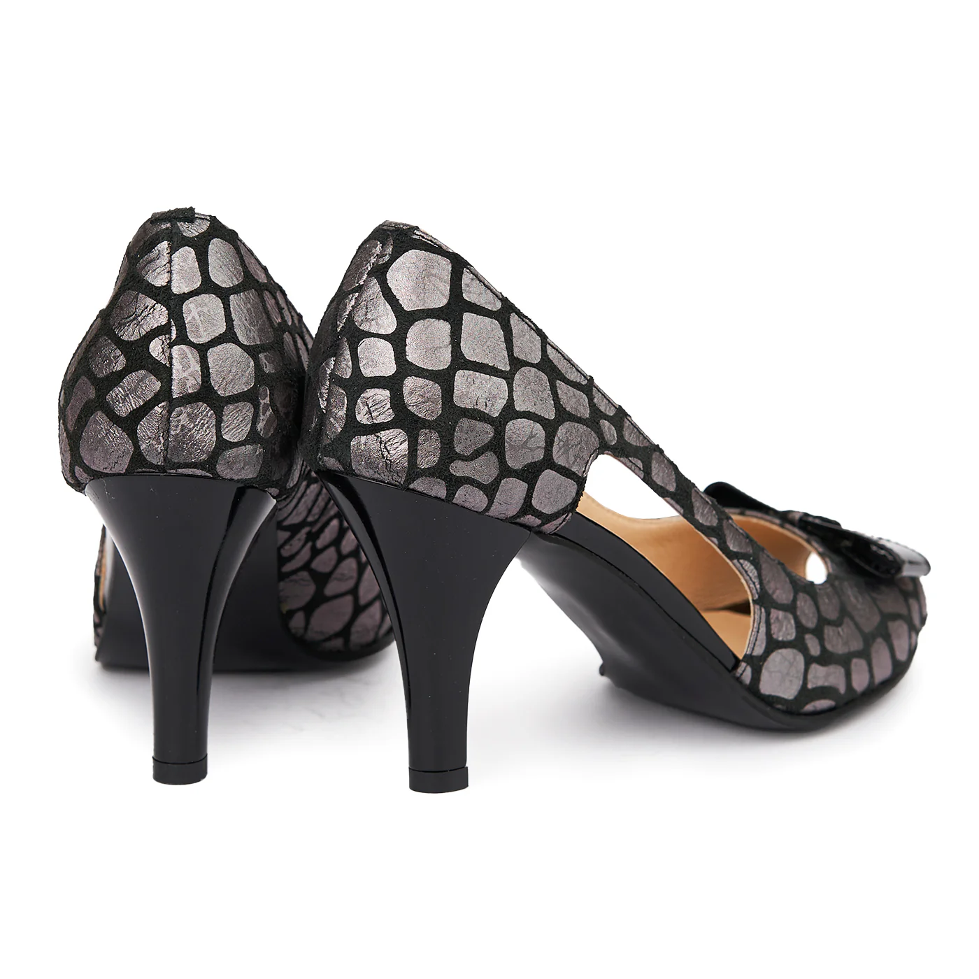 Pantofi dama eleganti din piele naturala gri 5512 - Image 2