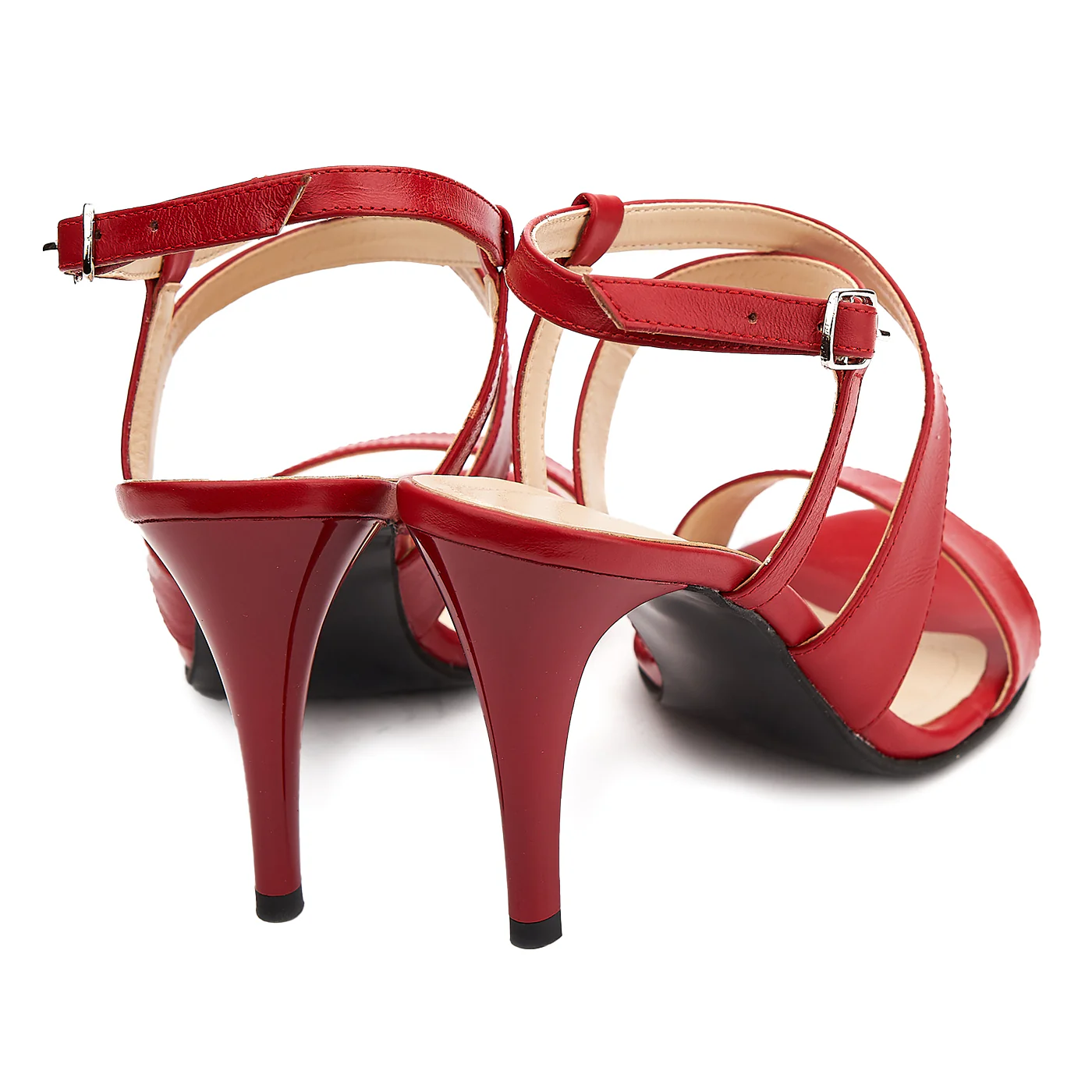 Sandale dama elegante din piele naturala rosie 5181 - Image 2