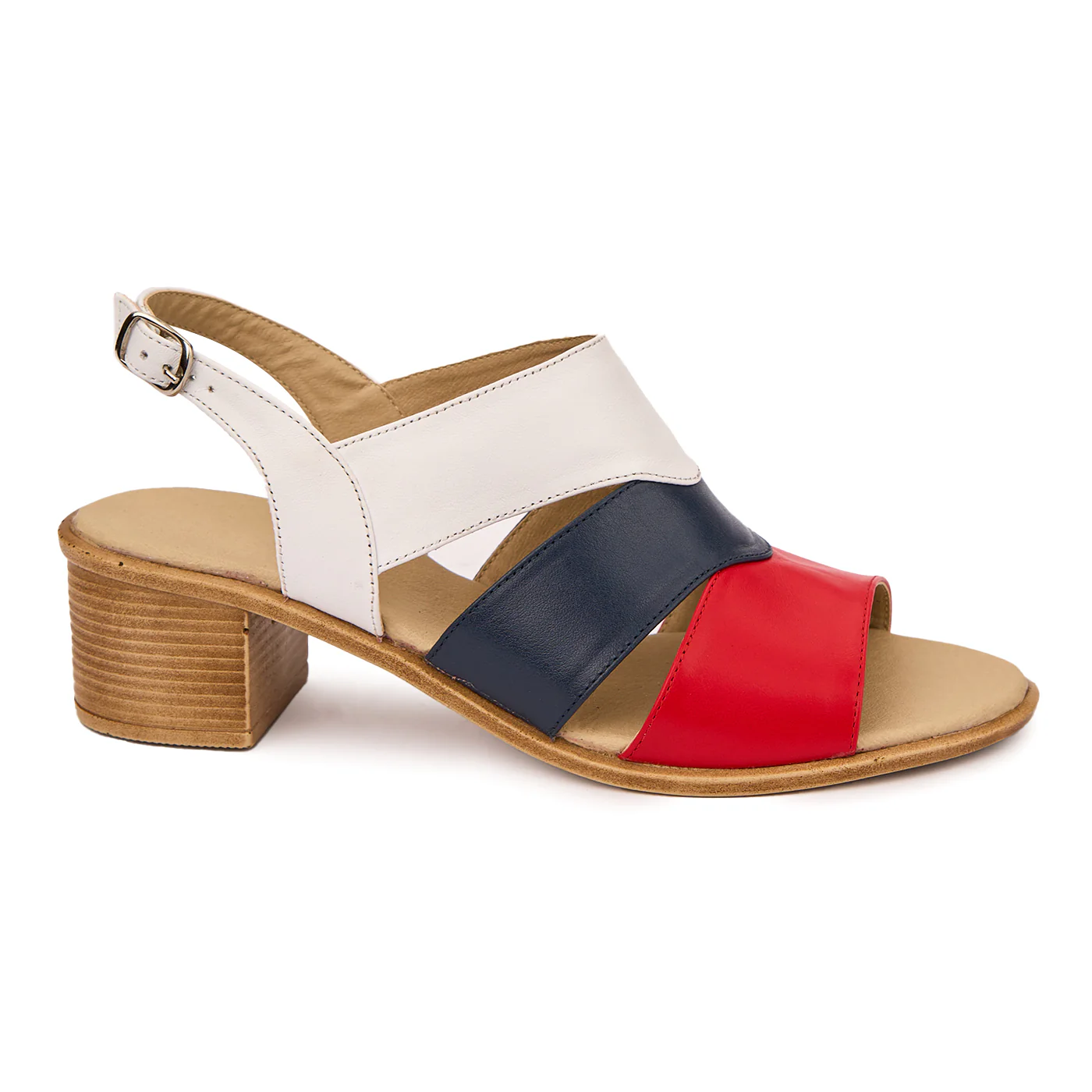 Sandale dama toc gros din piele naturala 2446