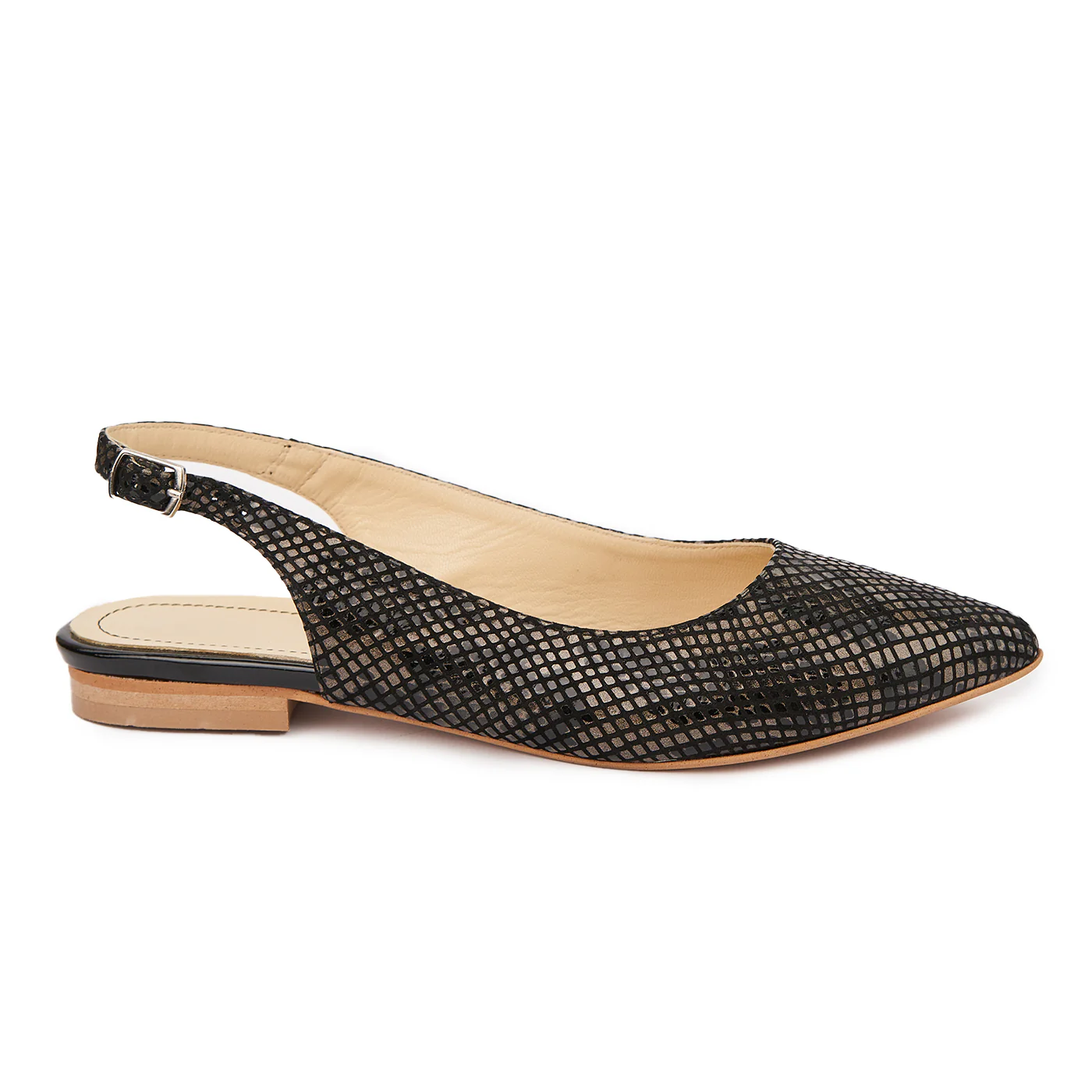 Sandale dama toc mic din piele naturala neagra 5326