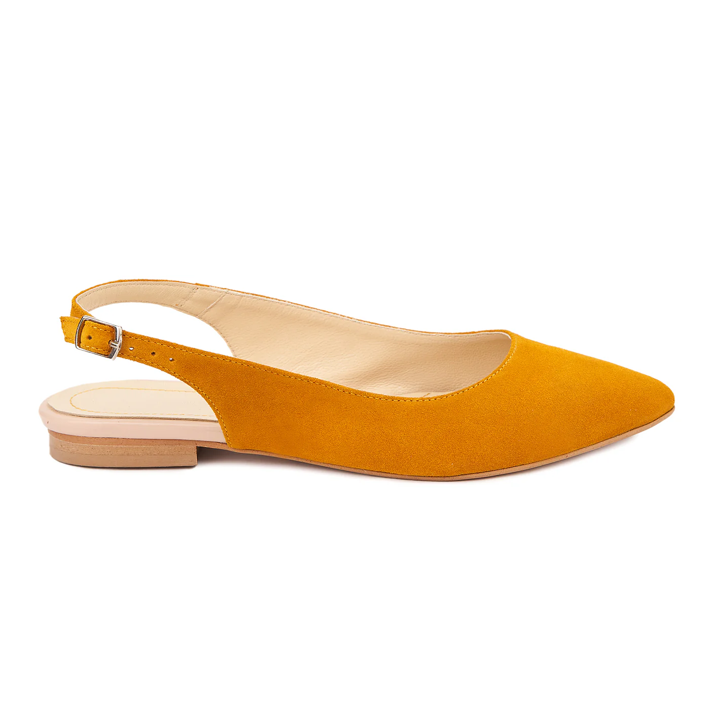 Sandale dama toc mic din piele naturala orange 5325