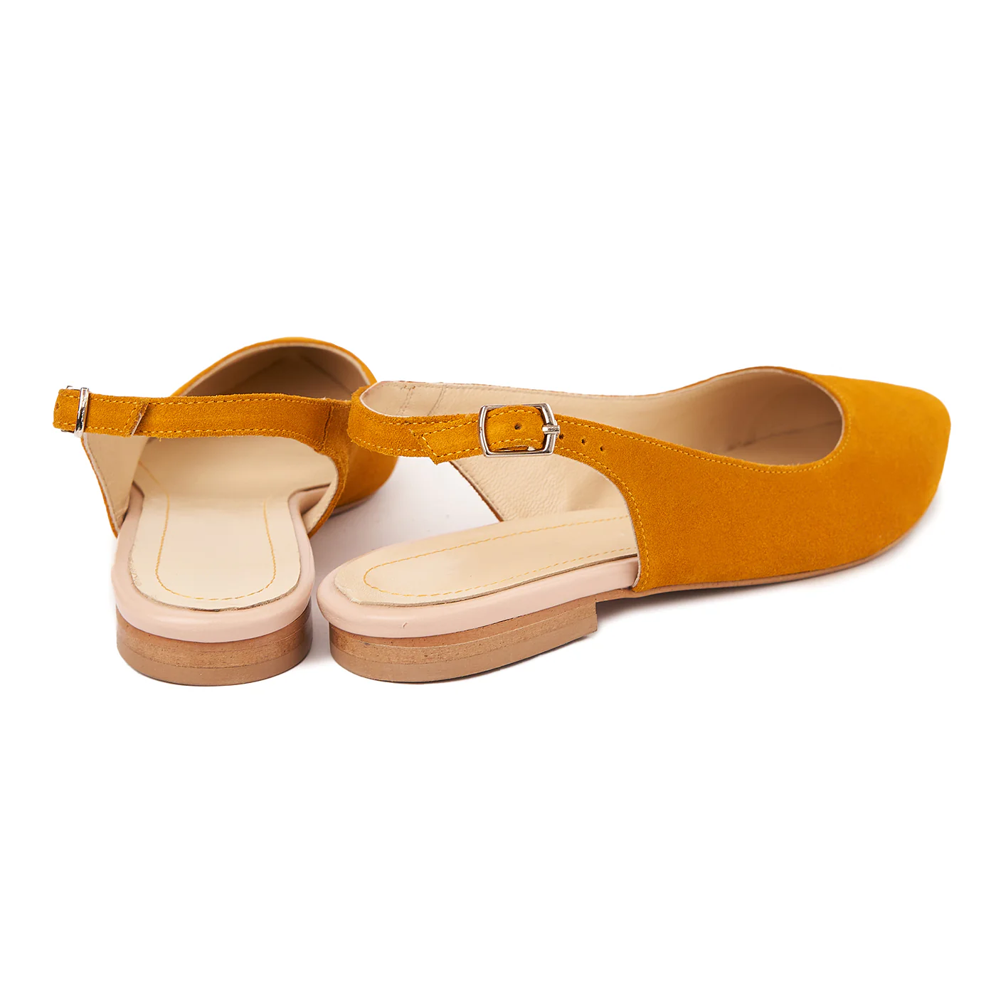 Sandale dama toc mic din piele naturala orange 5325 - Image 2