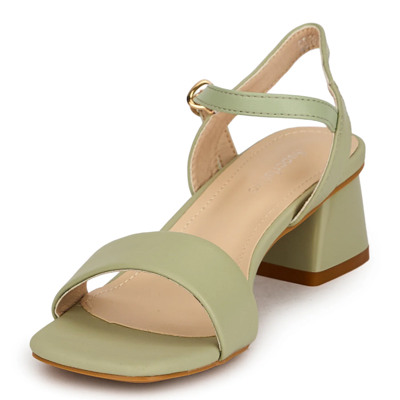 Sandale elegante dama din piele naturala verde cu toc mic 4.5 cm 19800 - Image 3