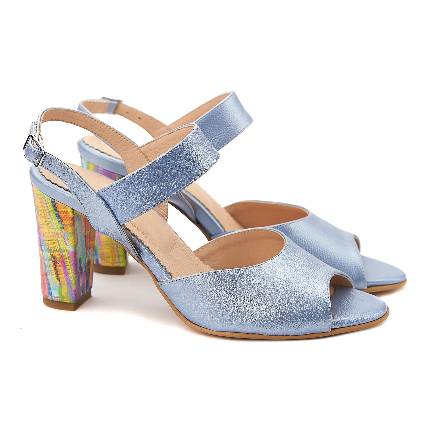 Sandale elegante din piele naturala bleu ciel 5084 - Image 2