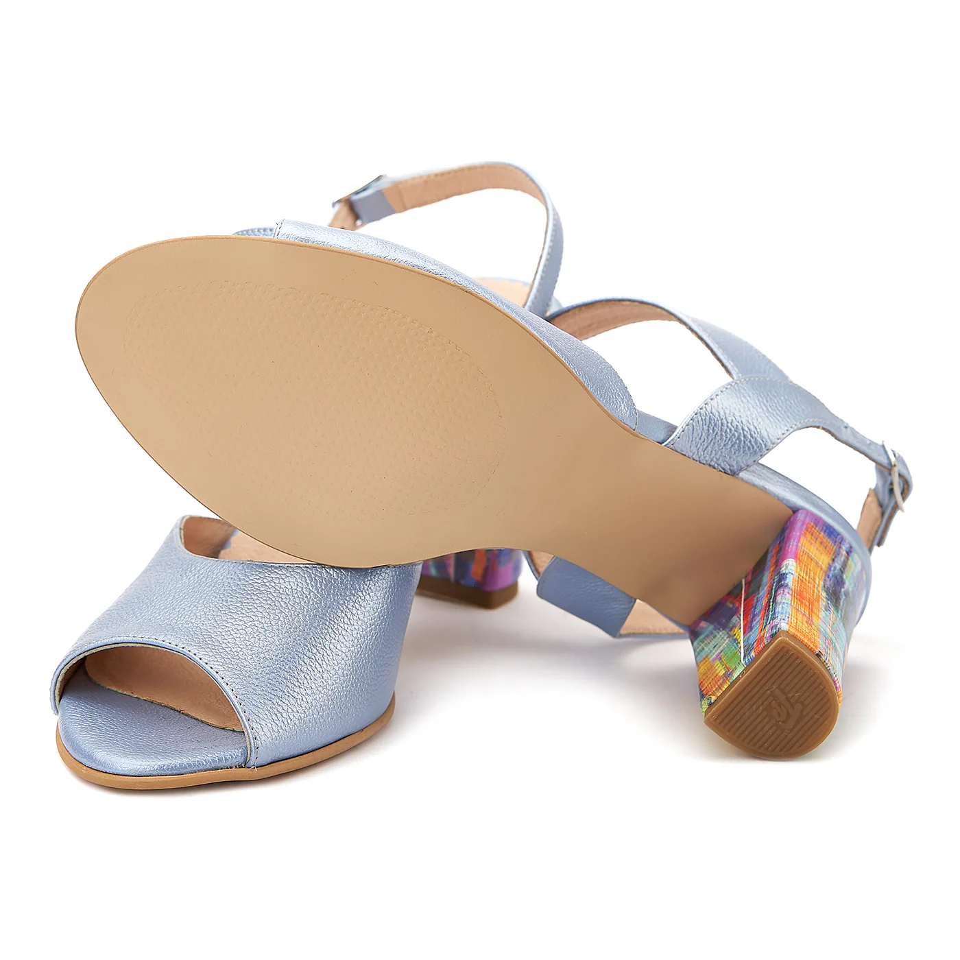 Sandale elegante din piele naturala bleu ciel 5084 - Image 4