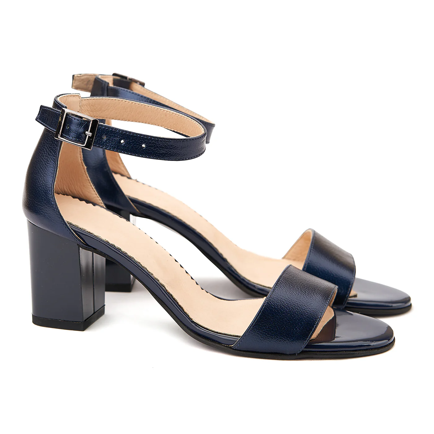 Sandale elegante din piele naturala bleumarin 5085