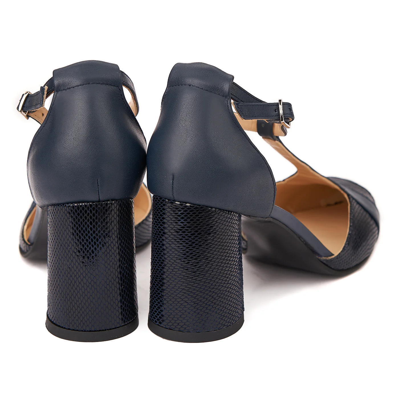 Sandale elegante din piele naturala cu toc gros 5295 - Image 2