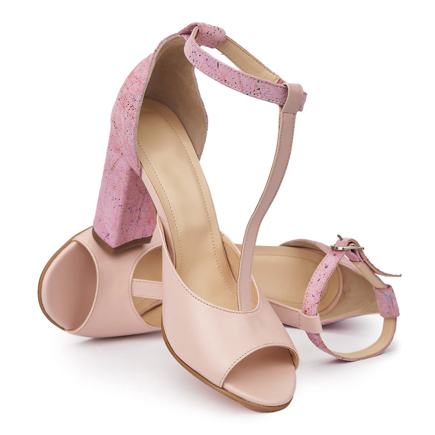 Sandale elegante din piele naturala cu toc gros 5794 - Image 4