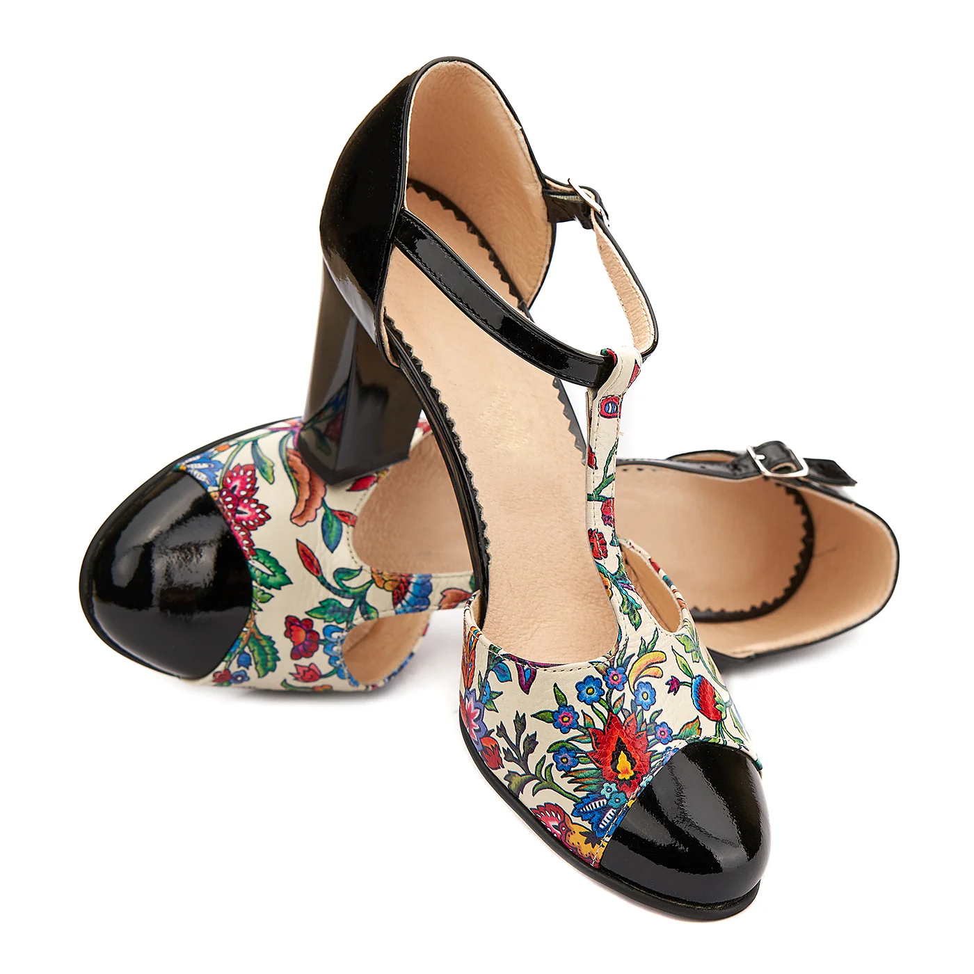 Sandale elegante din piele naturala model floral 5210 - Image 5