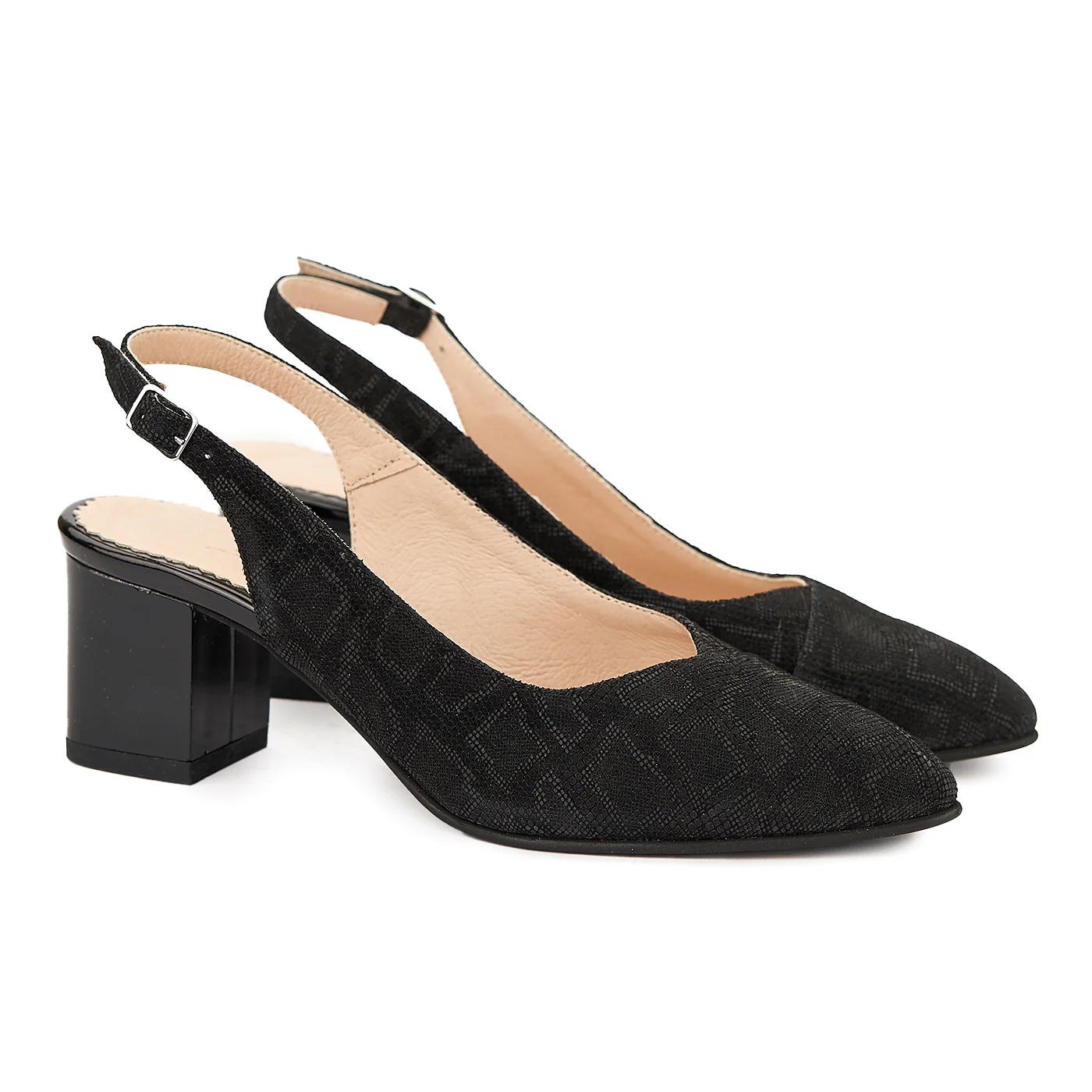 Sandale elegante din piele naturala neagra toc mic 5053