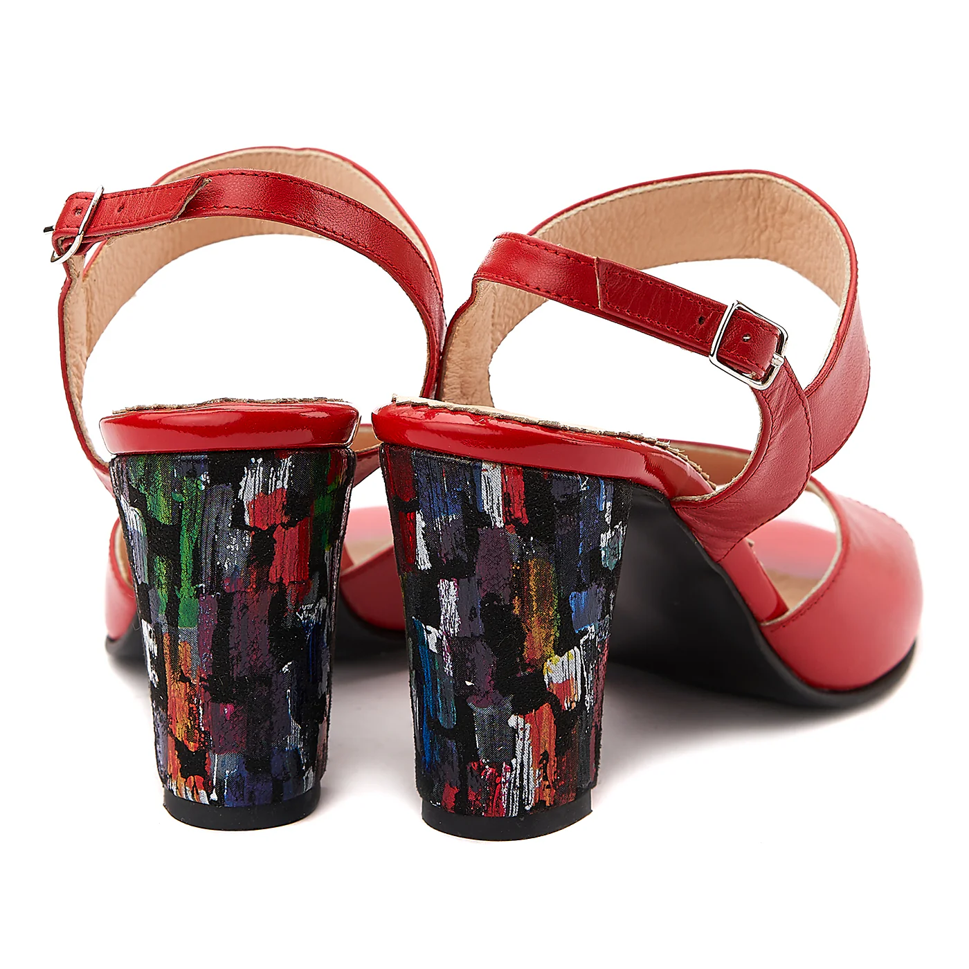 Sandale elegante din piele naturala rosie 5097 - Image 2