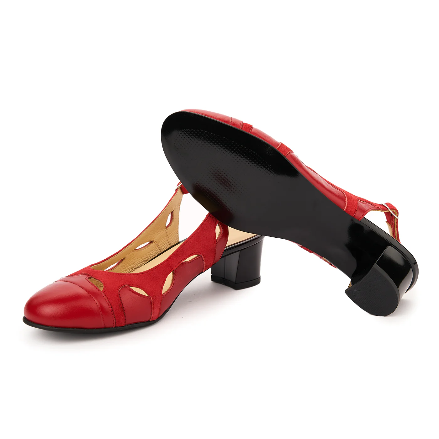 Sandale elegante din piele naturala rosie 5760 - Image 3