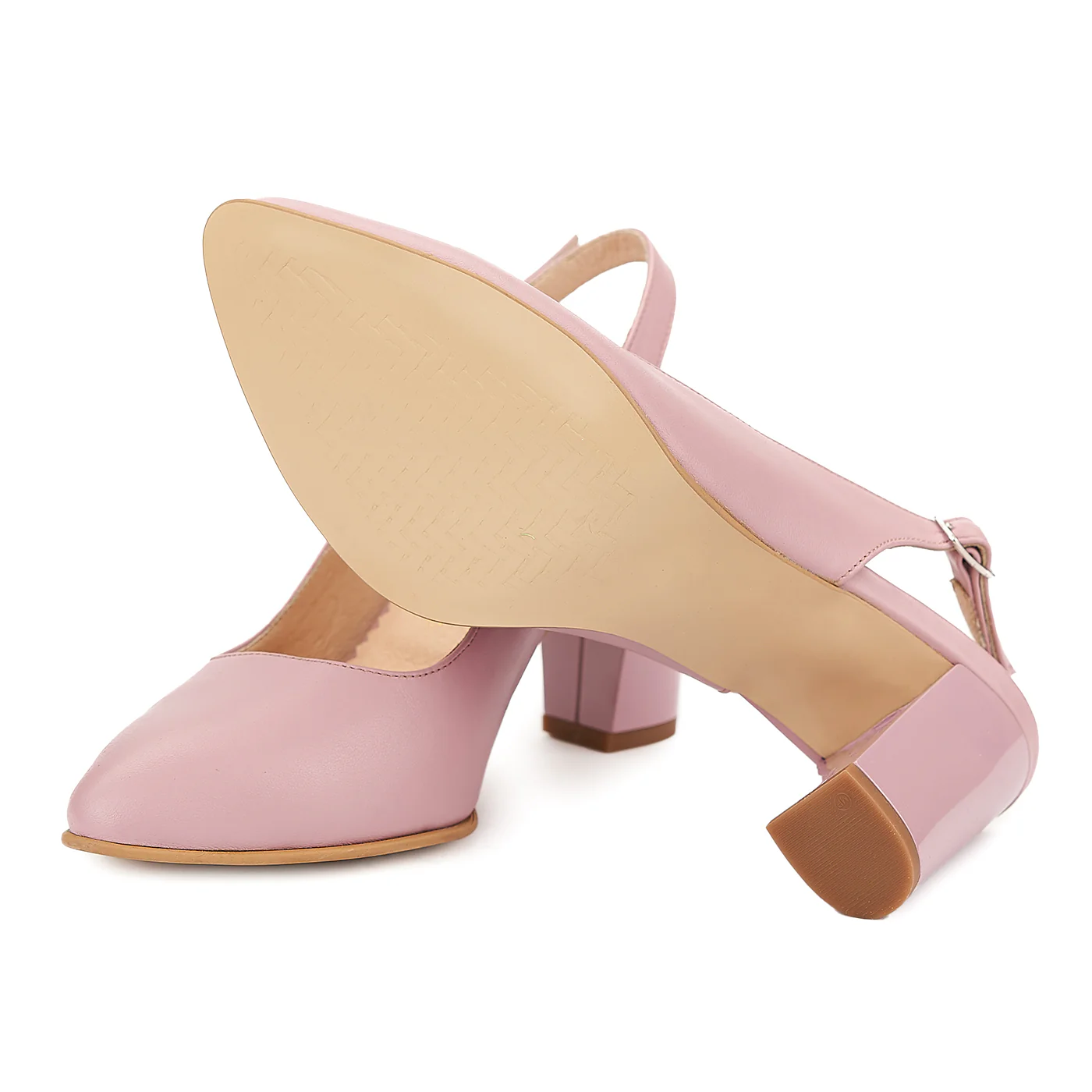 Sandale elegante din piele naturala roz pudra 5033 - Image 3