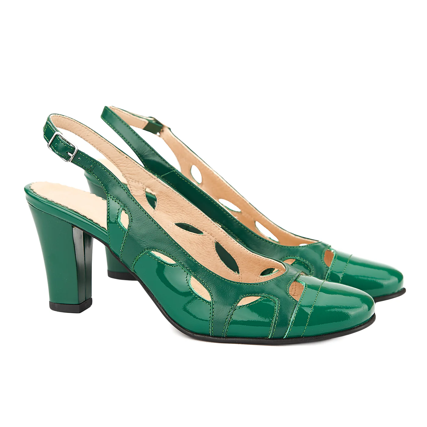 Sandale elegante din piele naturala verde 5007
