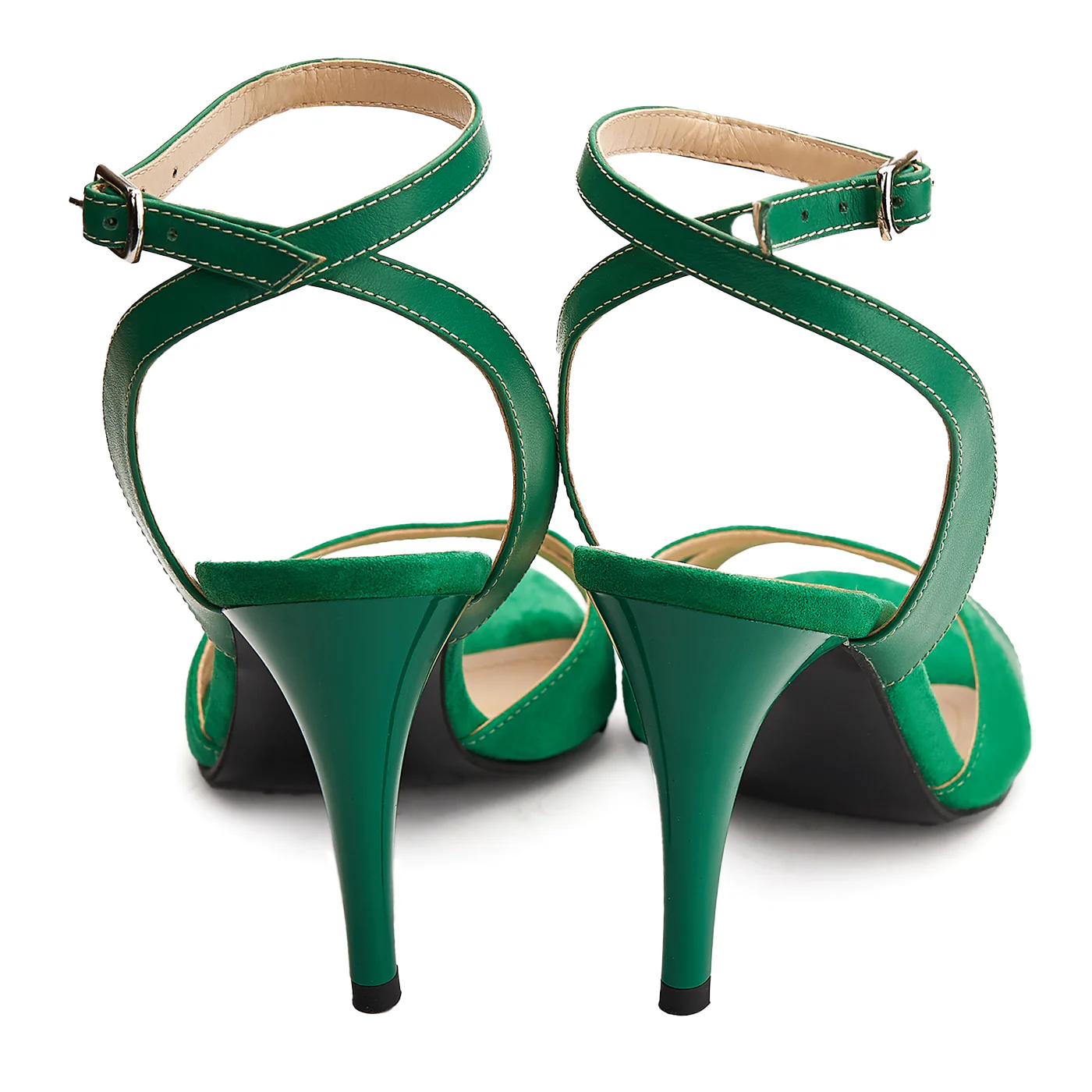 Sandale elegante din piele naturala verde 5172 - Image 2