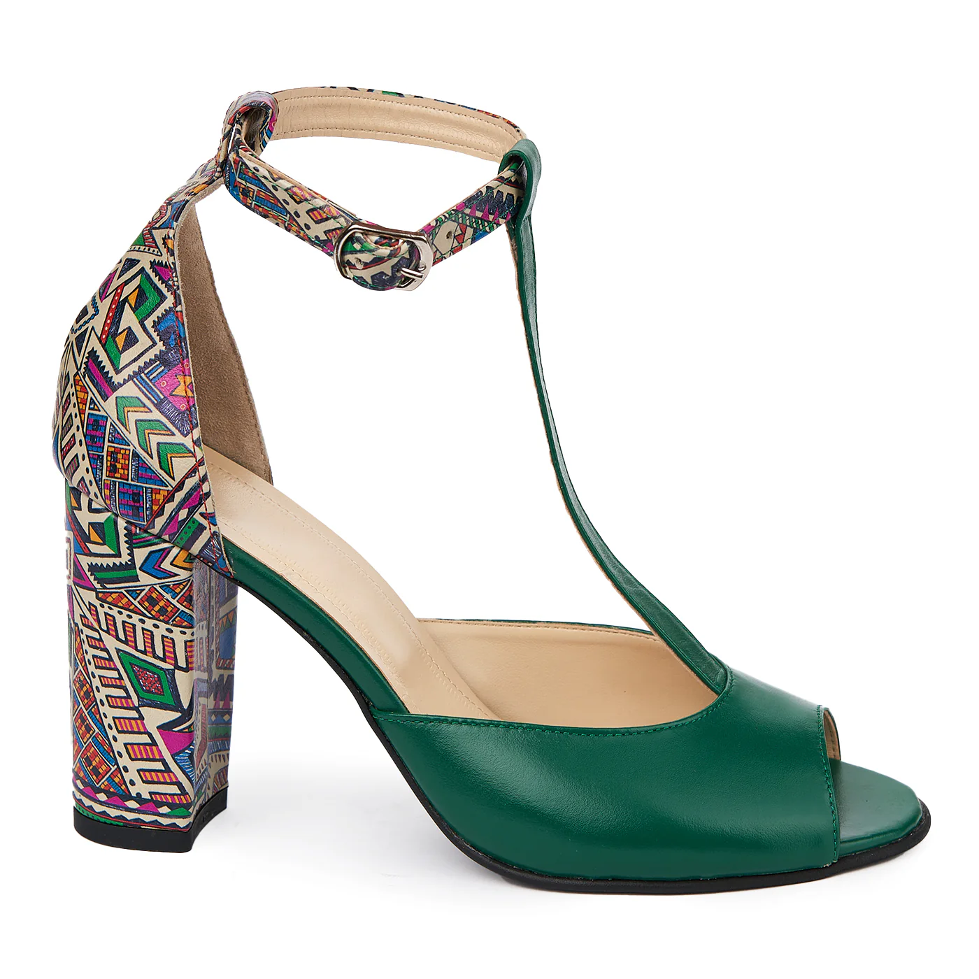 Sandale elegante din piele naturala verde 5594