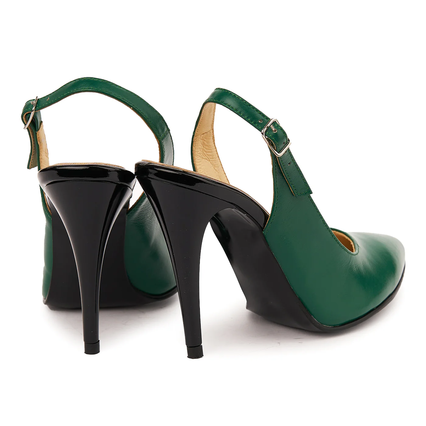 Sandale elegante din piele naturala verde 5755 - Image 2
