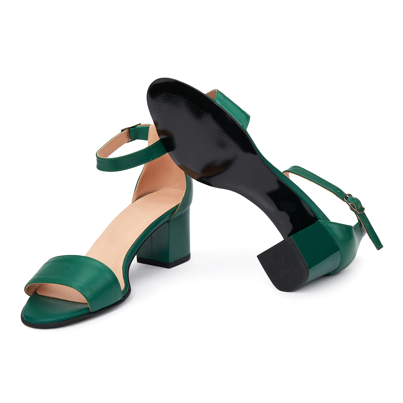 Sandale elegante din piele naturala verde 5786 - Image 3